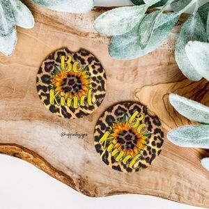 Sunflower  Car Animal Print Coaster Set | Car Accessories